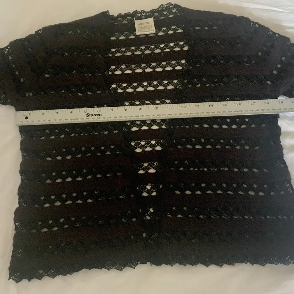 CHANEL cashmere black purple sweater 42